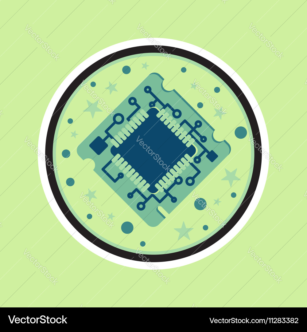 Computer processor chip vector image