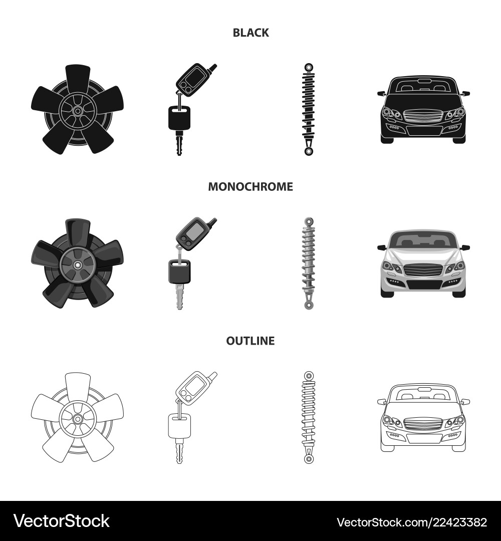 Design des Auto- und Teilsymbolsatzes Design des Auto- und Teilsymbolsatzes vektorbild