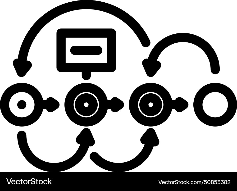 Design thinking ux ui line icon vector image