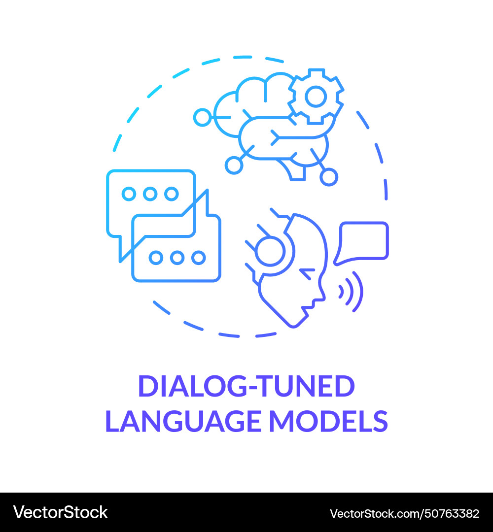 Dialog-tuned language models blue gradient Vector Image