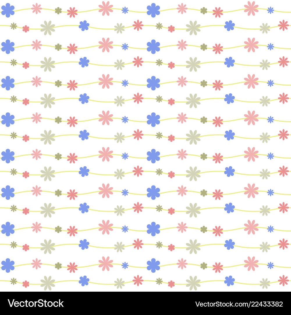 Floral Repeat Line Pattern vector image