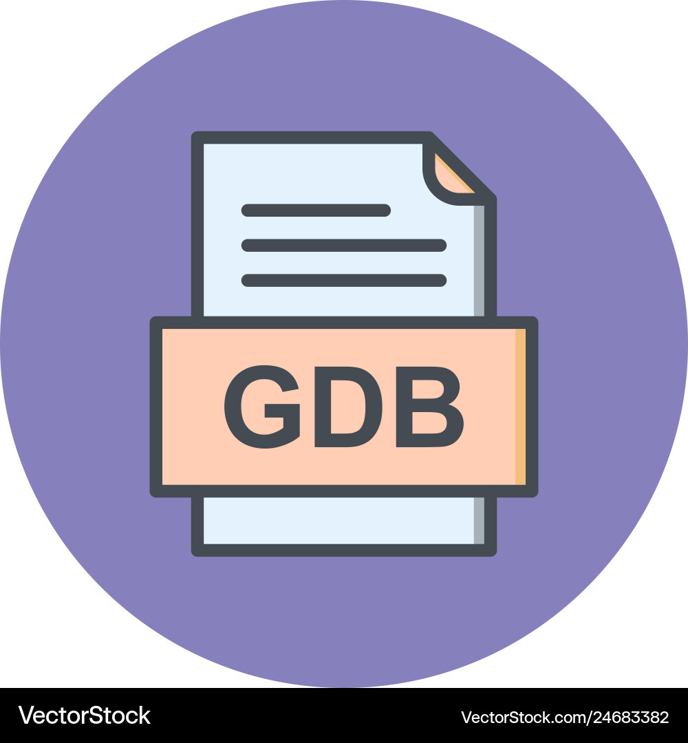 Gdb file document icon vector image