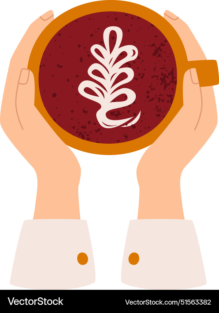 Hands holding coffee Royalty Free Vector Image