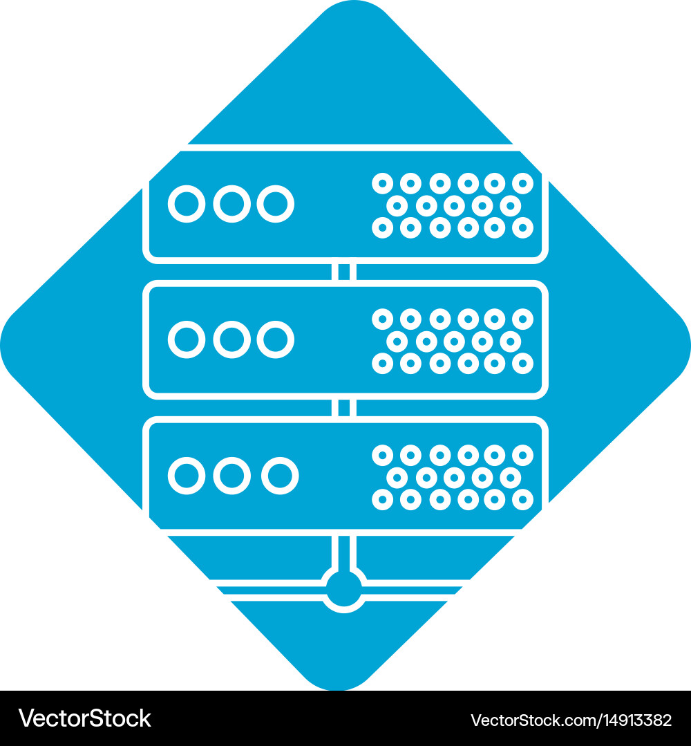 Label digital router to connect data center Vector Image