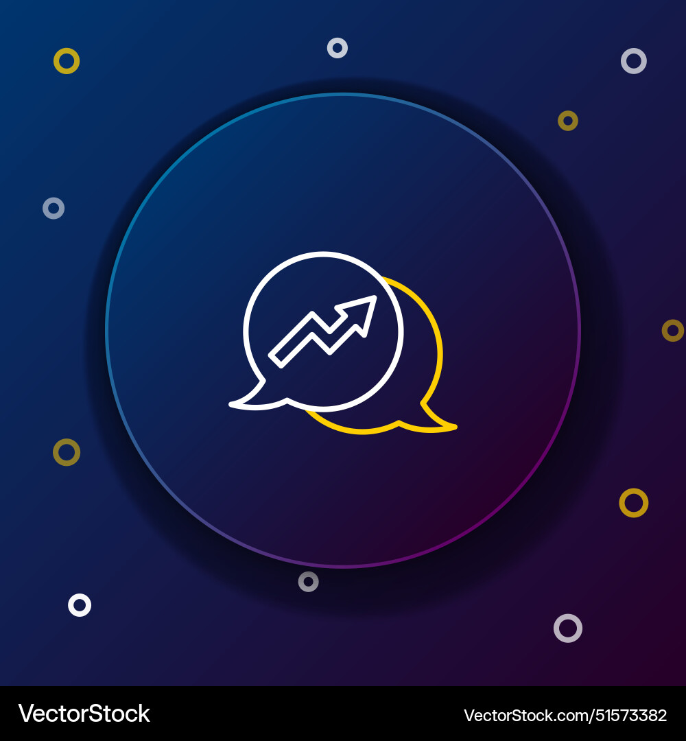 Line financial growth increase icon isolated Vector Image