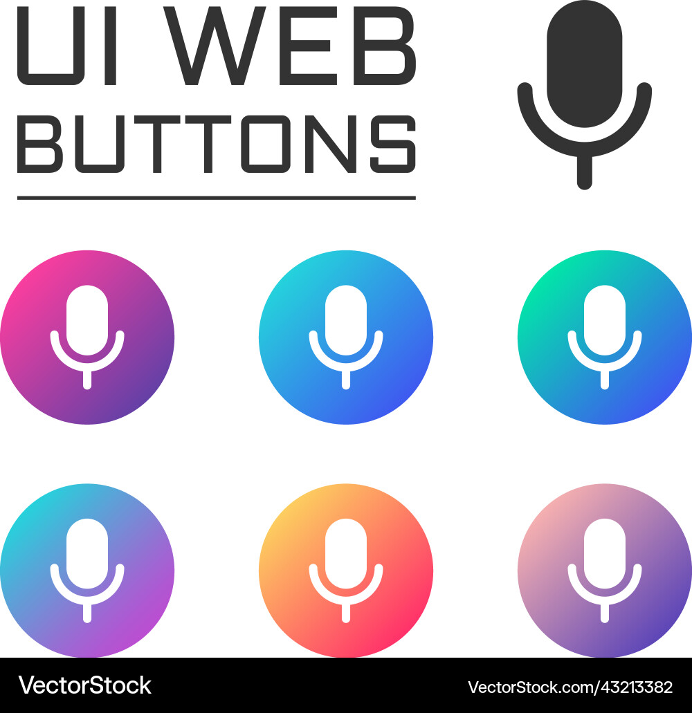 Microphone ui web button Microphone ui web button vector image