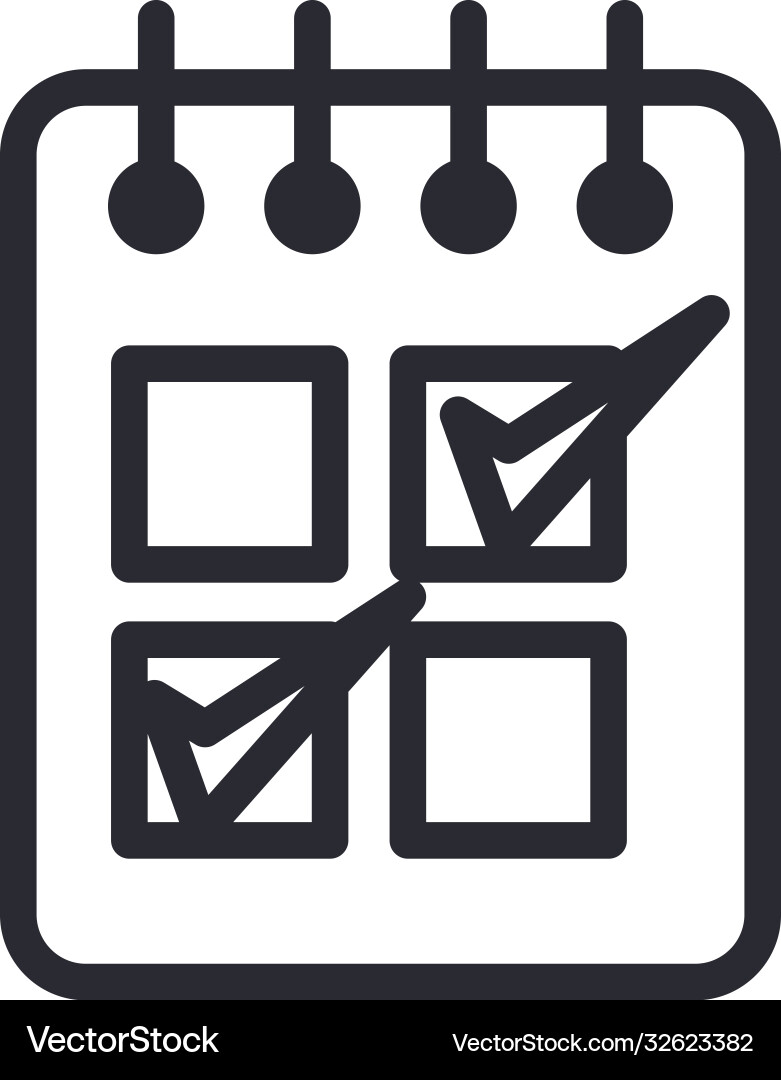 Notebook with check marks options line style icon Vector Image