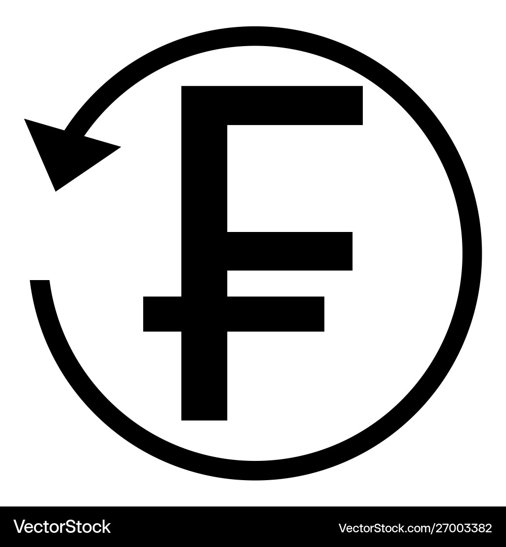 Rückerstattung Zeichen französischer Franc Währung Kreis Pfeil Rückerstattung Zeichen französischer Franc Währung Kreis Pfeil vektorbild