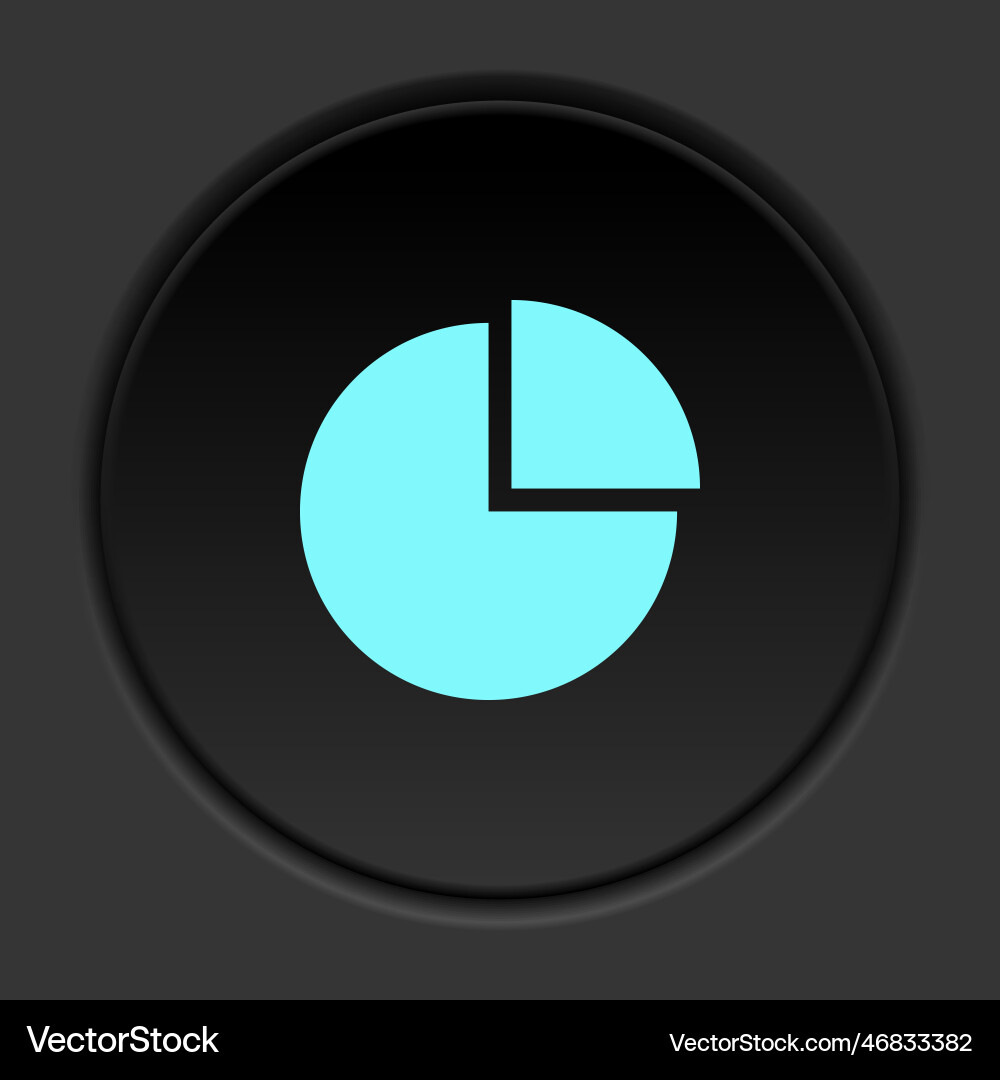 Round button icon analysis analytics Round button icon analysis analytics vector image