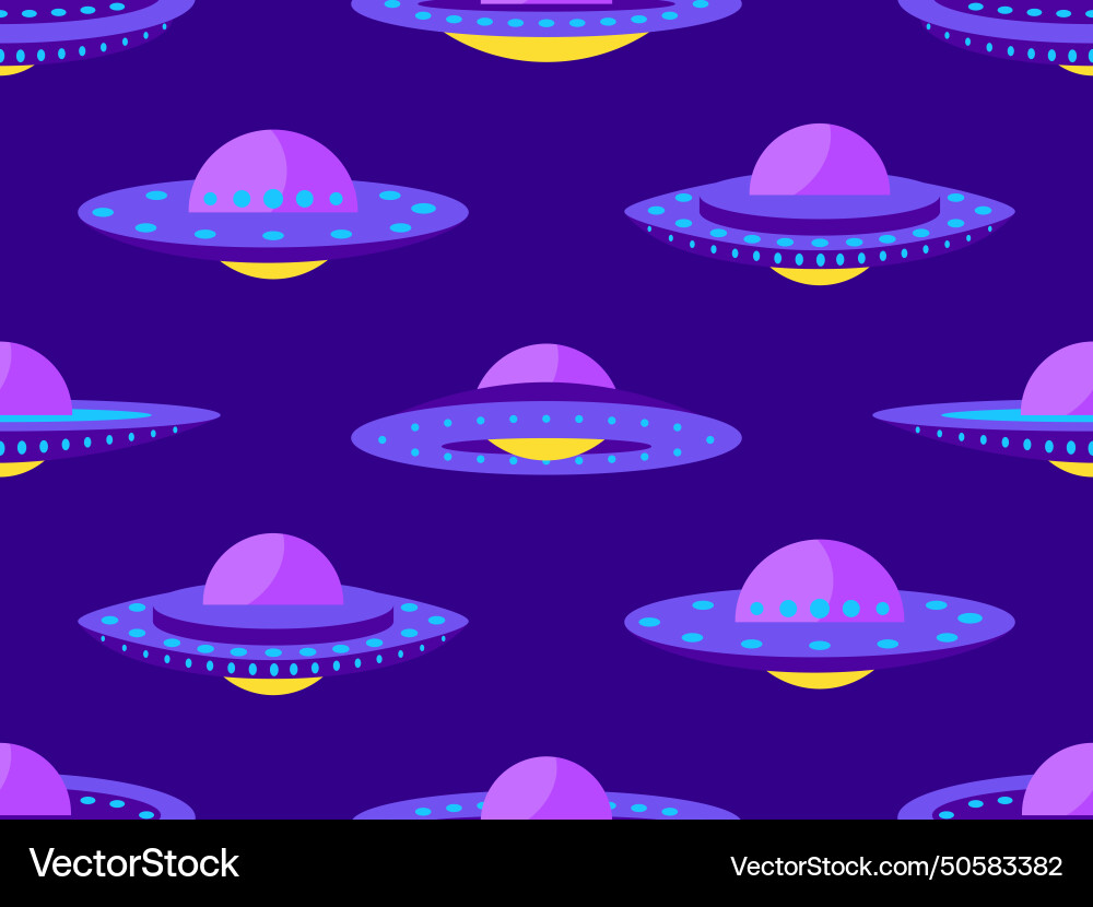Seamless pattern with alien spaceships background Seamless pattern with alien spaceships background vector image