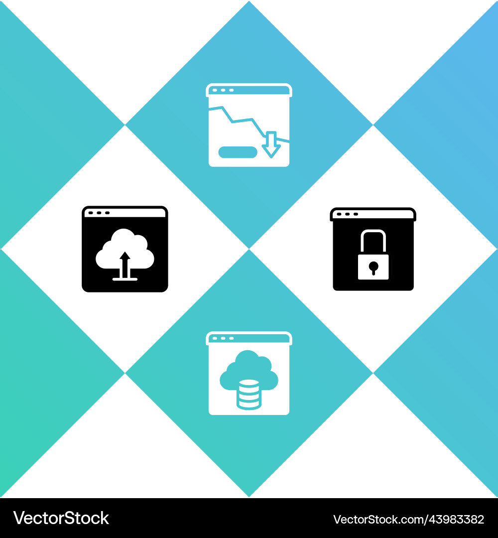 Set cloud upload technology data transfer Set cloud upload technology data transfer Vector Image