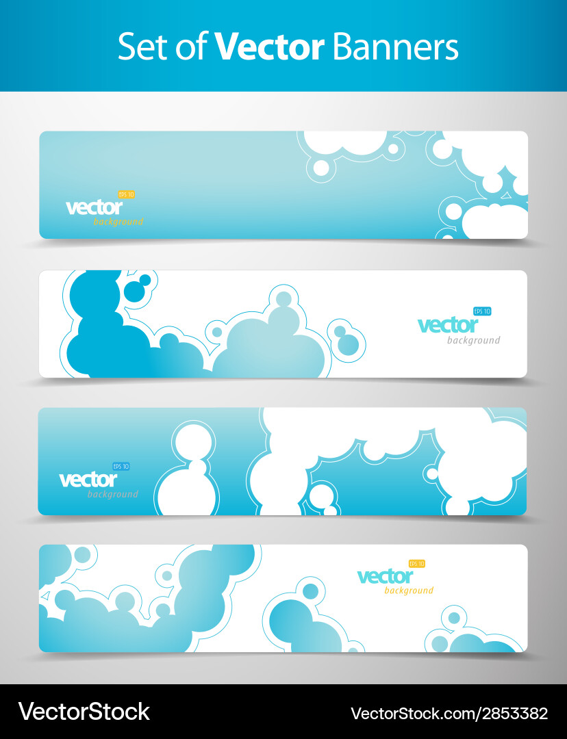 Set of abstract blue web headers Vector Image