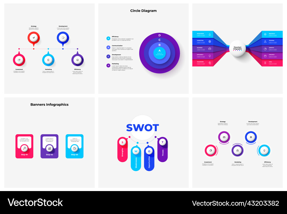Set of the infographic elements flowchart Set of the infographic elements flowchart vector image