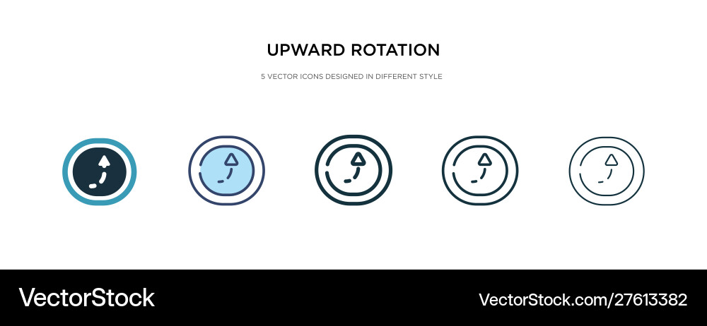Upward rotation with broken line icon vector image