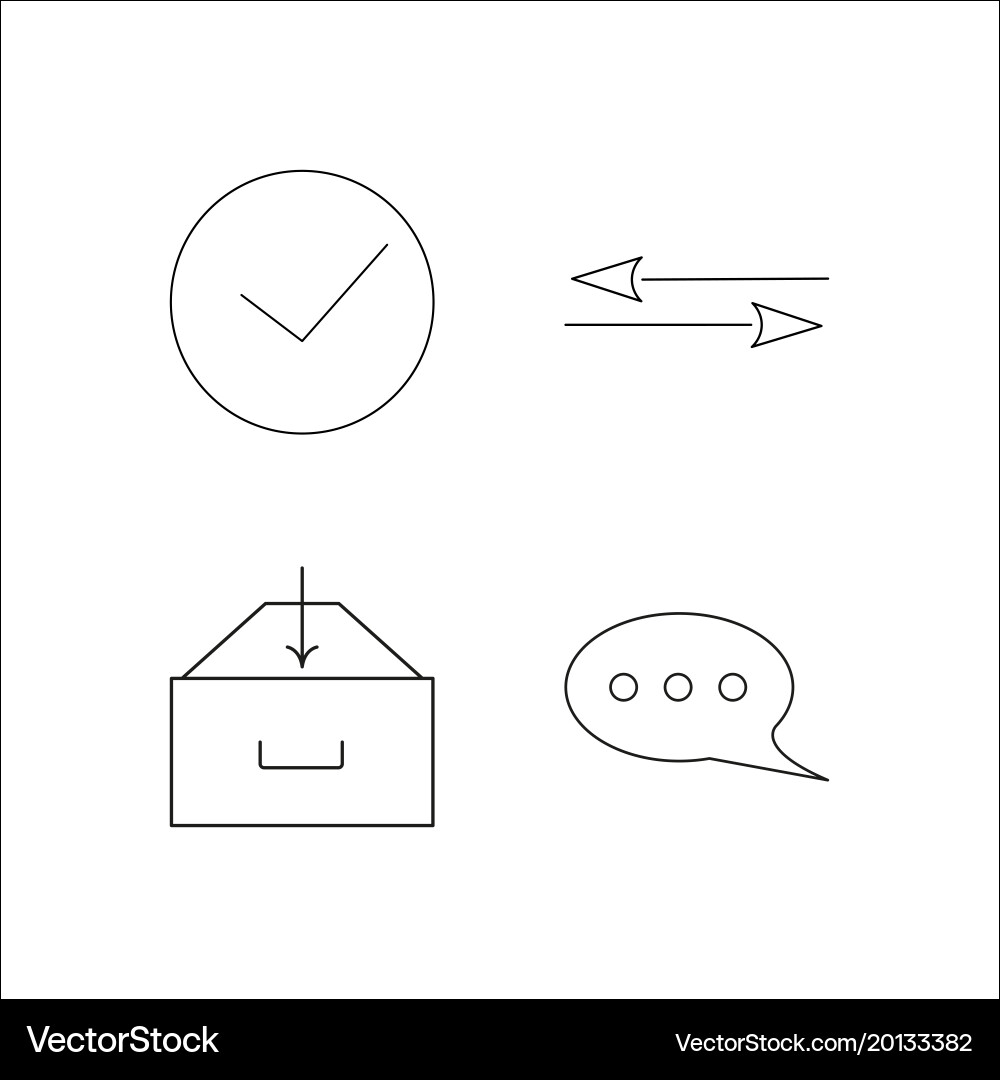 Web simple linear icon setsimple outline icons vector image
