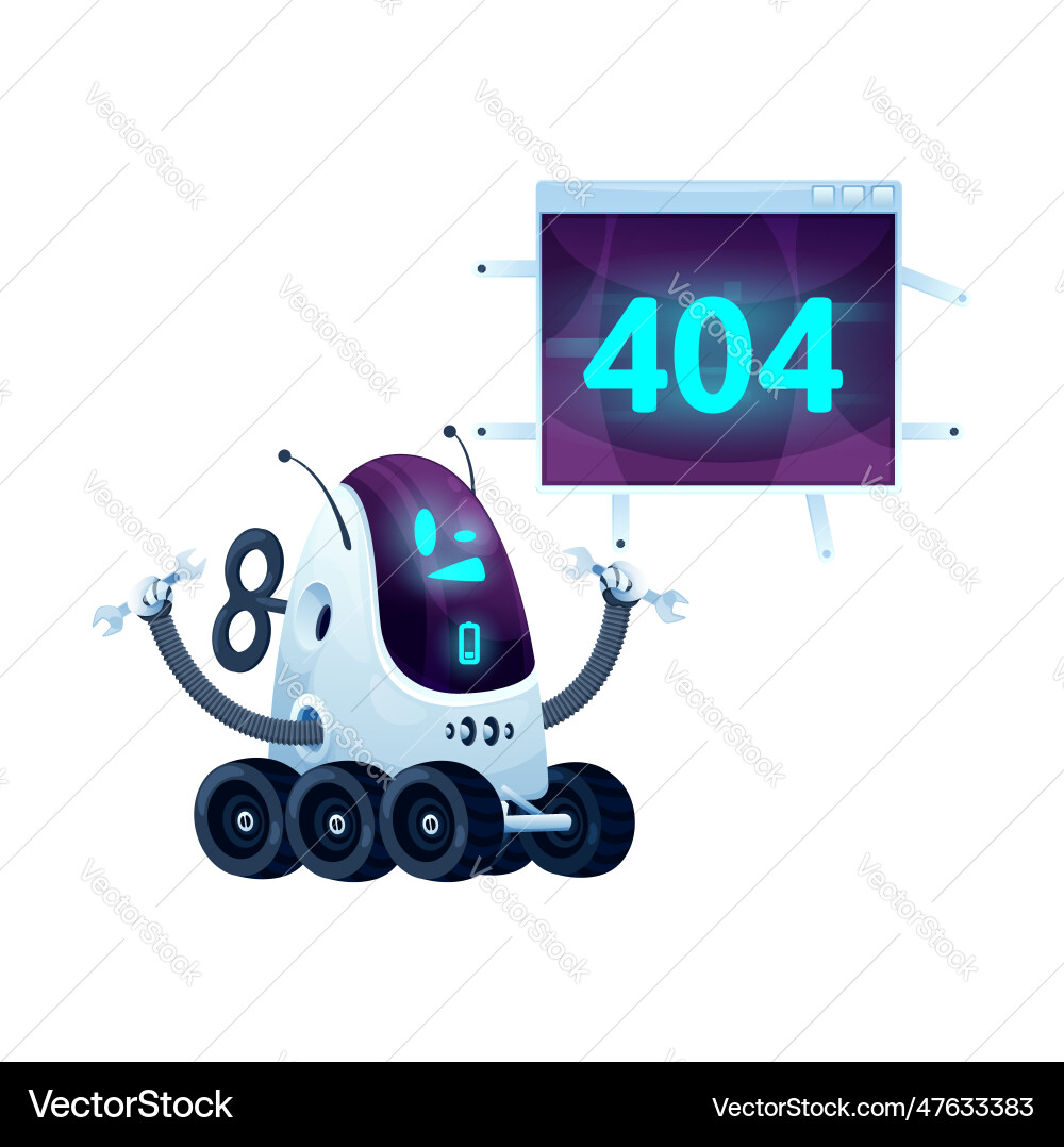 404 Error Page with Robot vector image