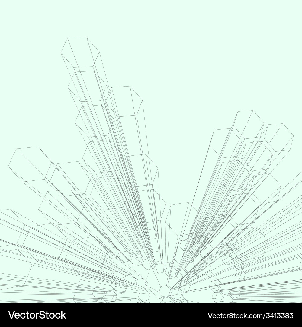 Abstract 3d hexagons background template vector image