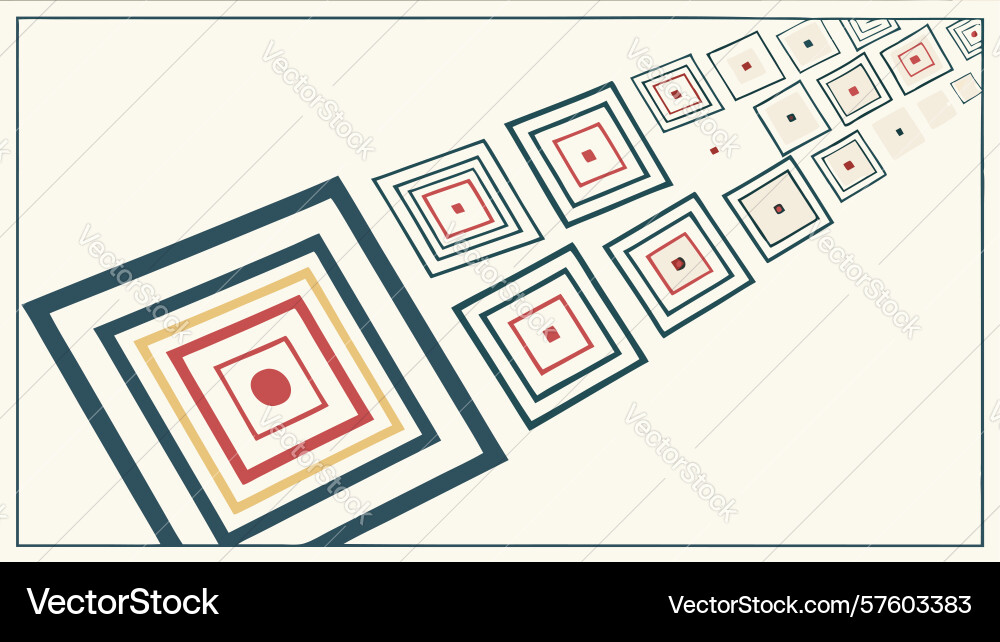 Abstract squares with runner symbolizing vector image