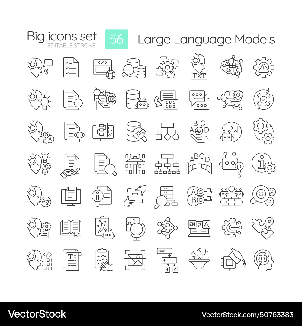 AI Language Model Icons Vector Image