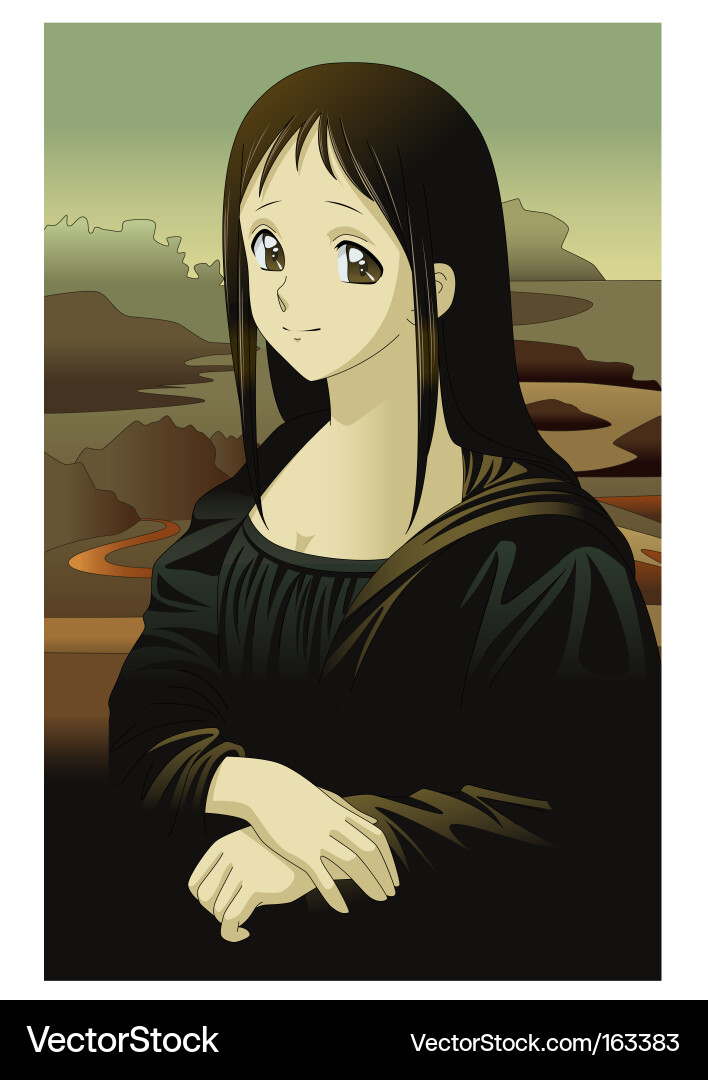 Anime Mona Lisa Portrait Vector Image