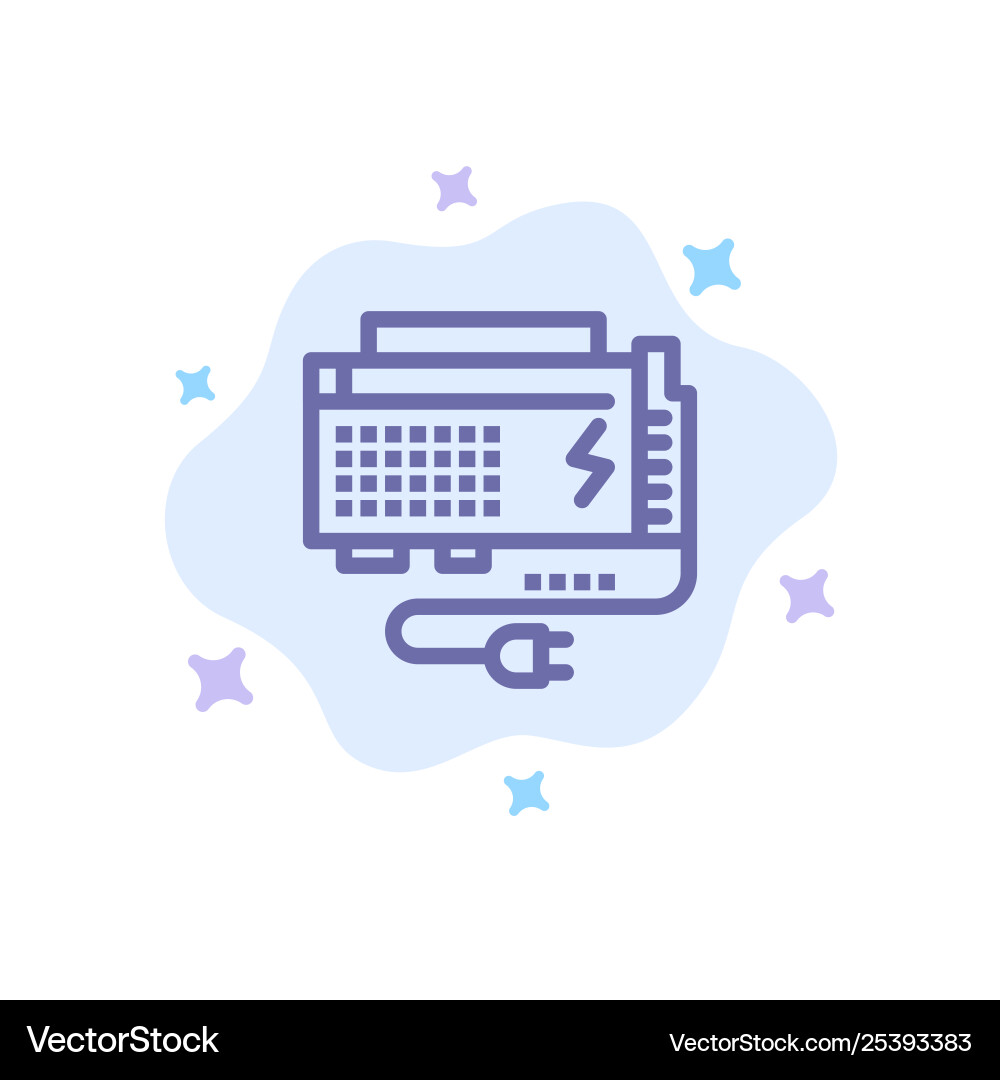 Apc battery computer power source blue icon Apc battery computer power source blue icon vector image