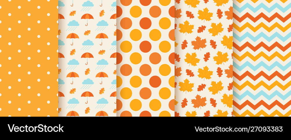 Autumn seamless pattern background with fall Autumn seamless pattern background with fall vector image