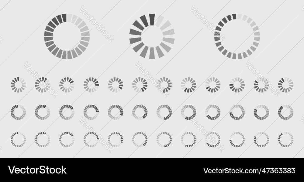 Circular loading buffering icons set vector image