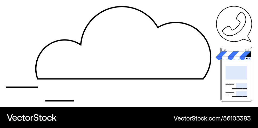 Cloud computing concept with online store Cloud computing concept with online store vector image