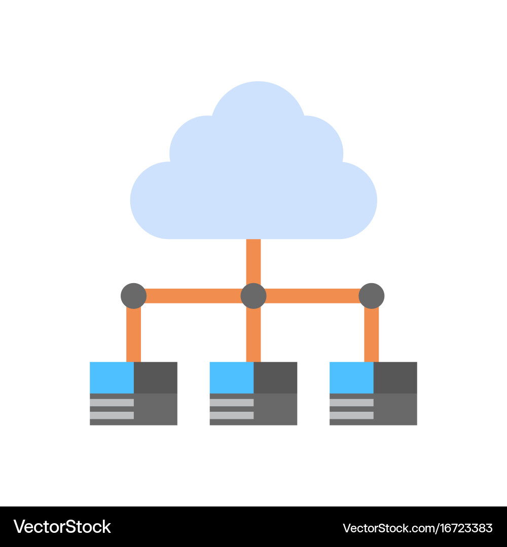 Cloud data center icon computer connection hosting Vector Image
