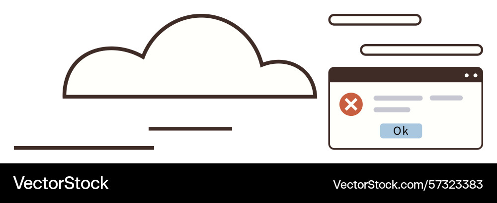 Cloud service error message with web browser alert Cloud service error message with web browser alert vector image