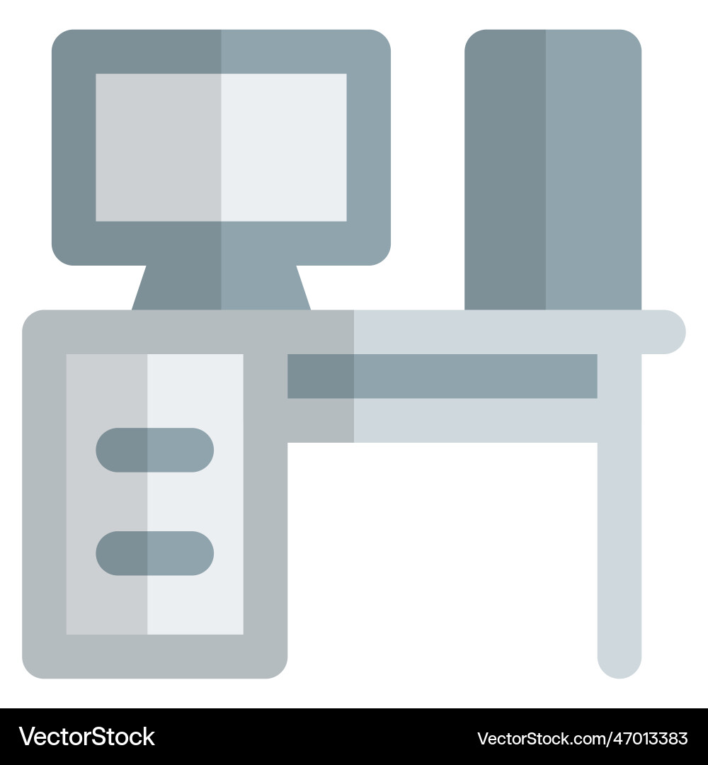 Computer desk comfortable working surface vector image