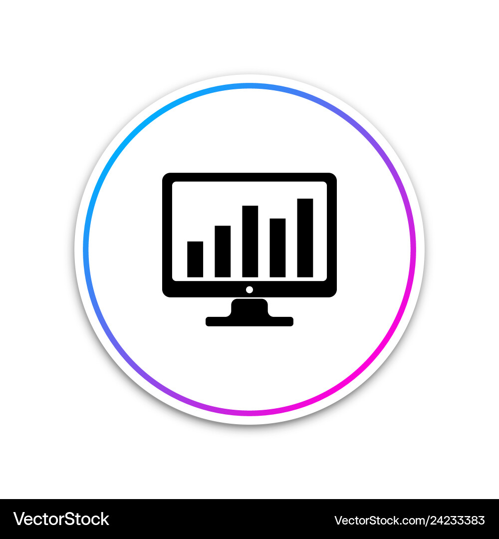 Computer screen with financial charts and graphs vector image