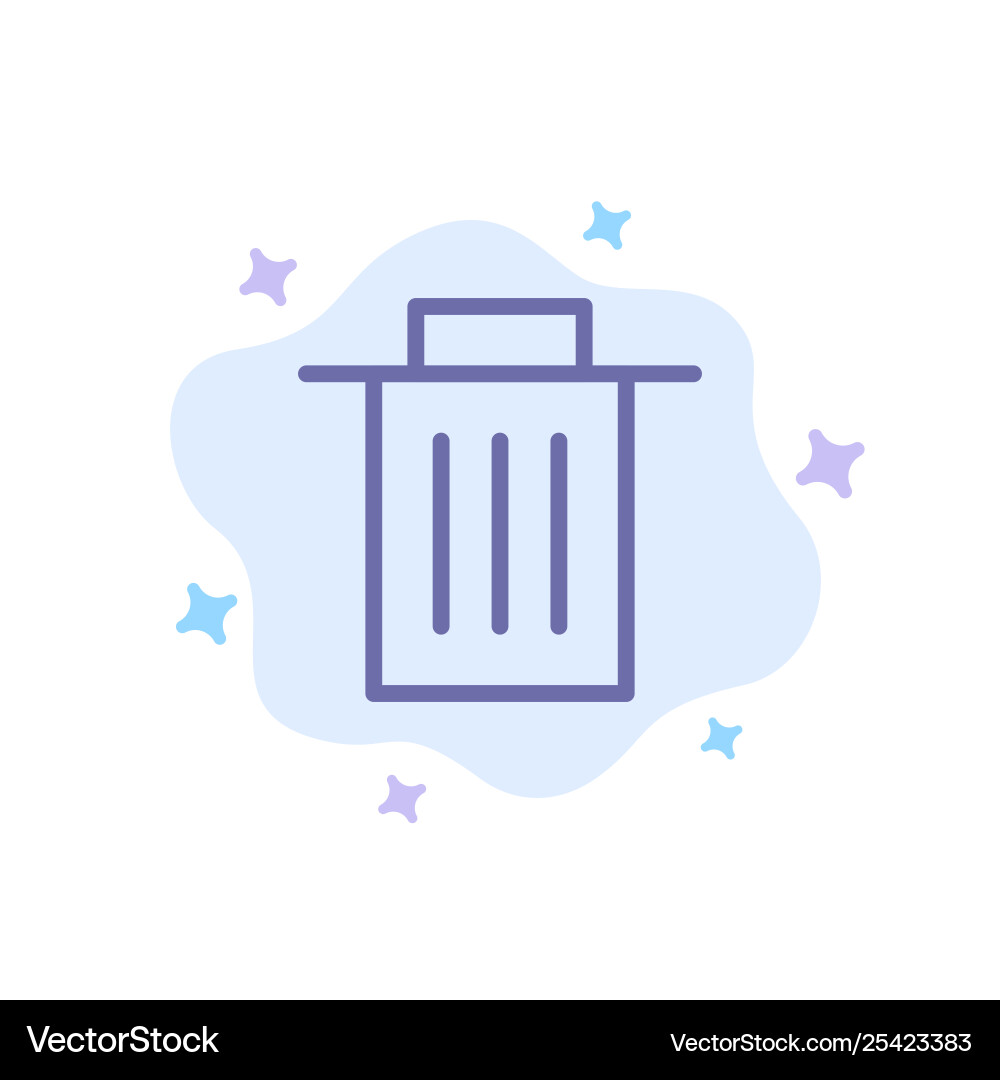 Delete interface trash user blue icon on abstract Vector Image