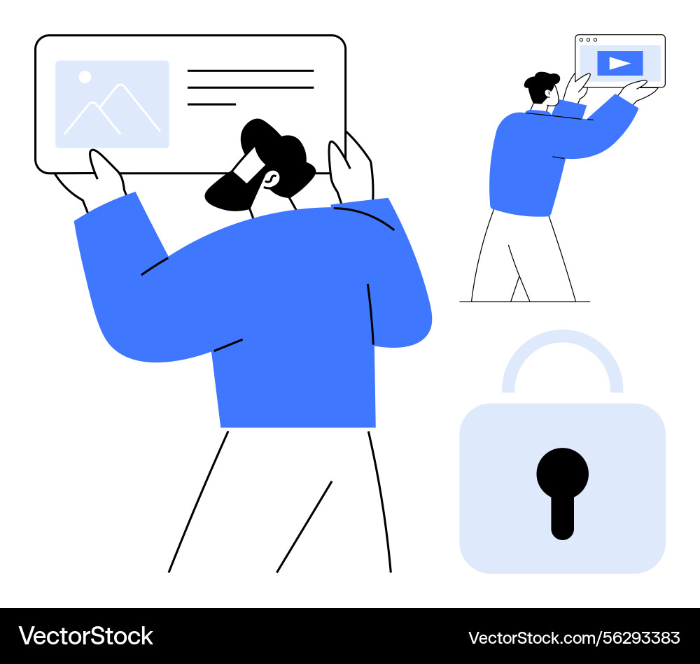 Digital content sharing and data privacy concept Digital content sharing and data privacy concept vector image