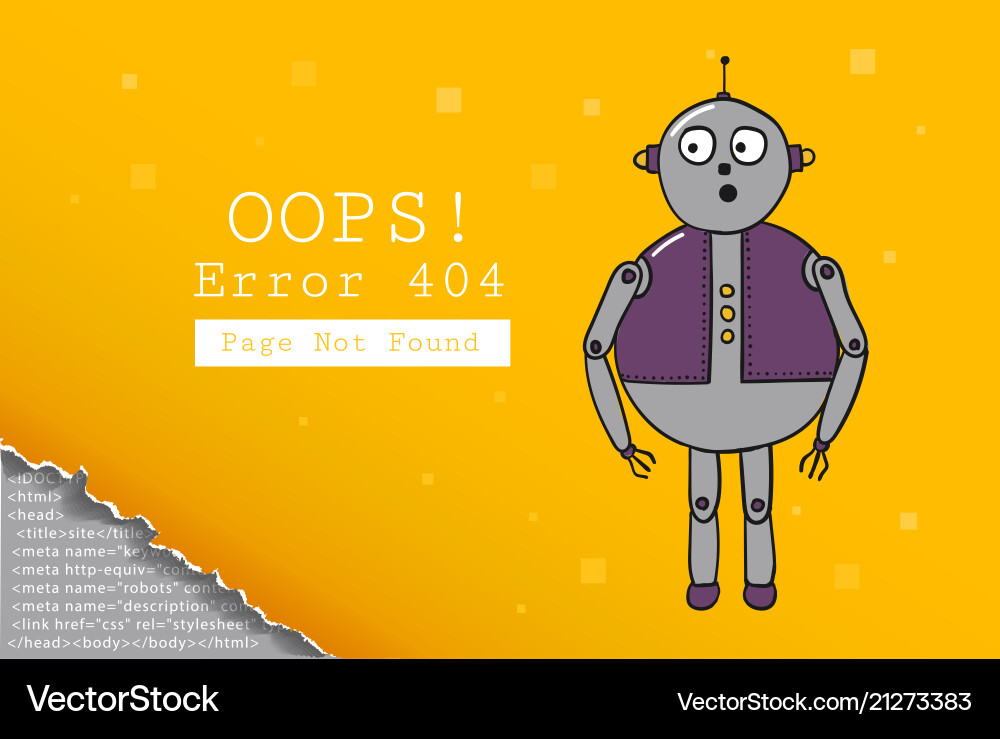 Error 404 page not found design template Error 404 page not found design template vector image