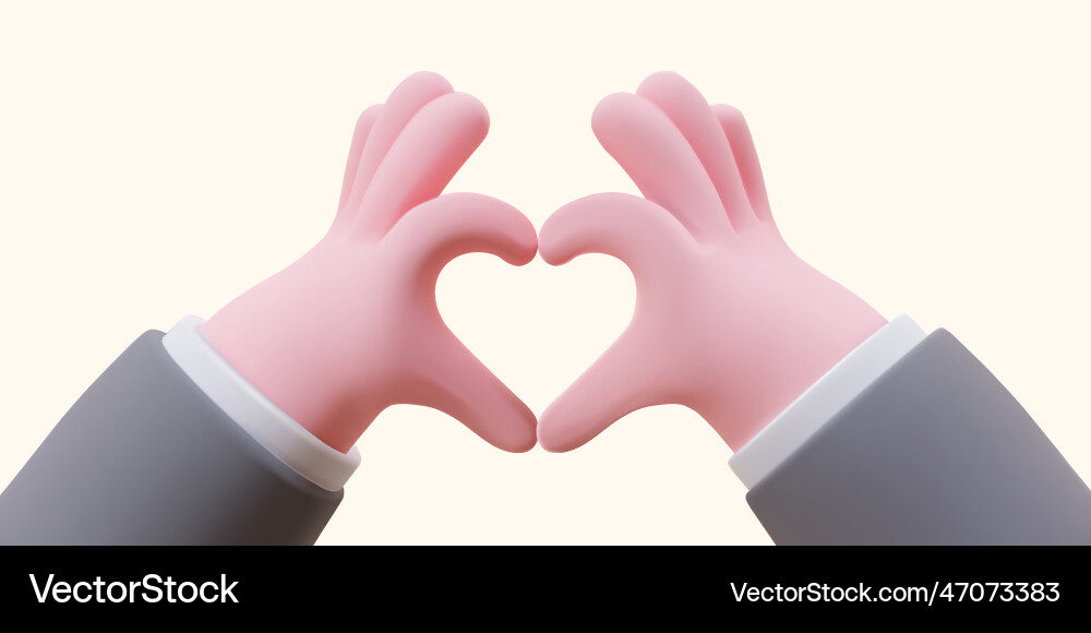 Heart gesture with two hands 3d image Heart gesture with two hands 3d image vector image