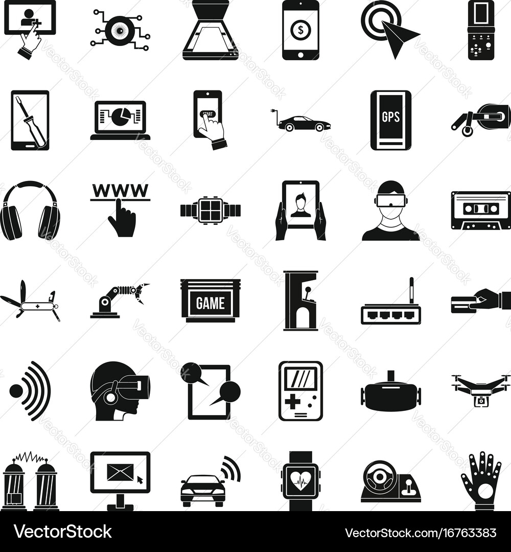 Internet adjustment icons set simple style Vector Image