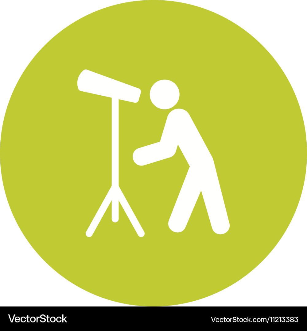 Man Using Telescope vector image