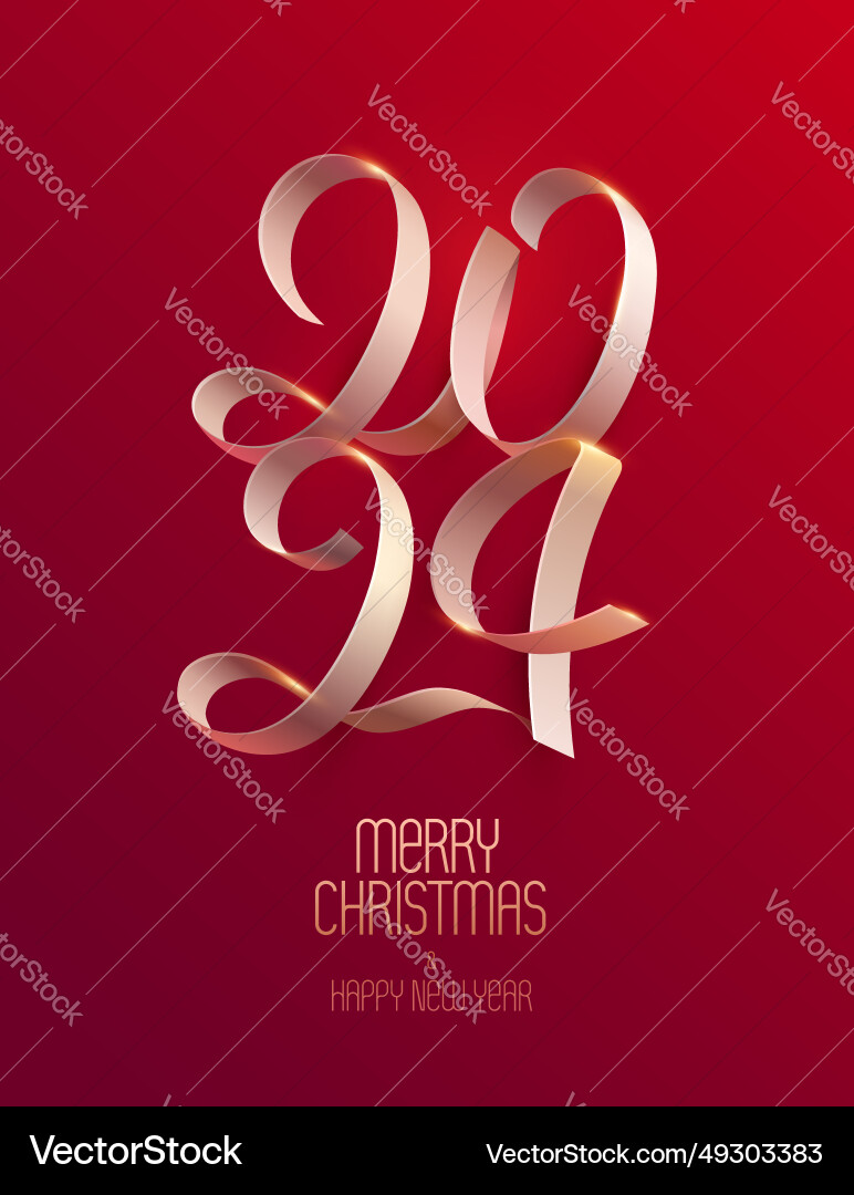New years 2024 christmas calligraphic inscription New years 2024 christmas calligraphic inscription vector image