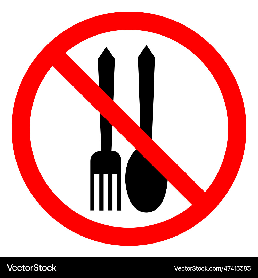 No food allowed symbol on white background No food allowed symbol on white background vector image