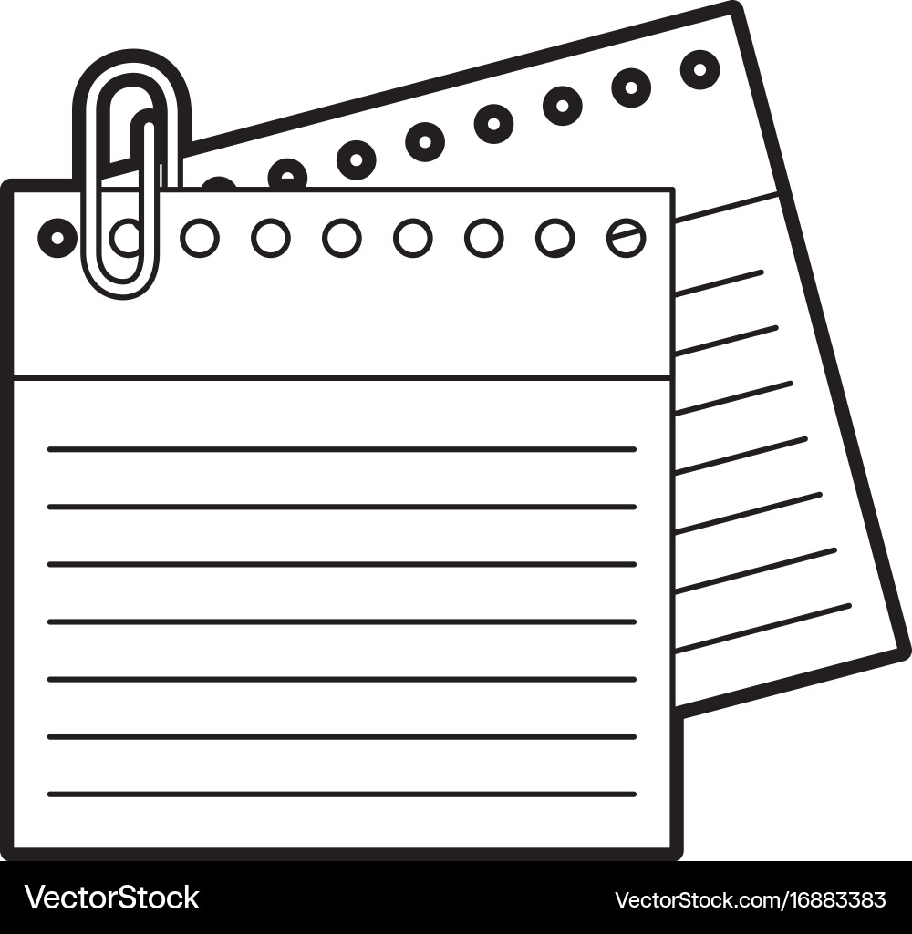 Notebook sheet with metal click Vector Image