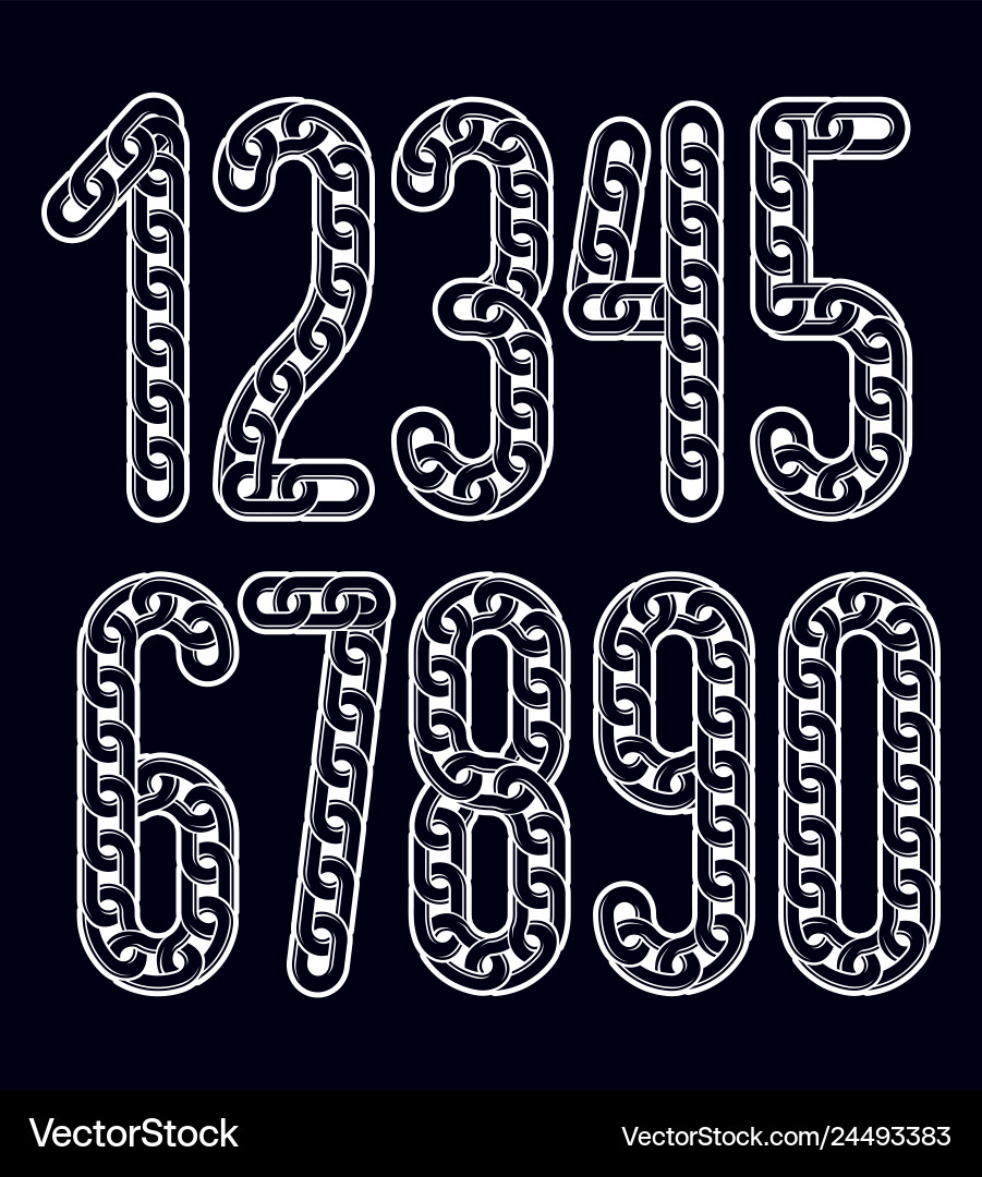 Numerals collection funky numbers for use Numerals collection funky numbers for use vector image