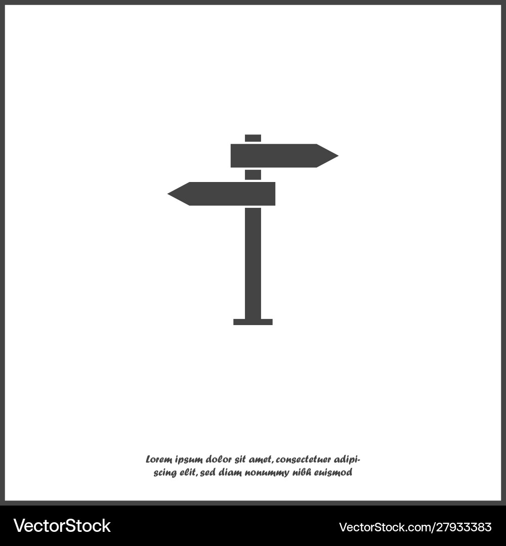 Pointer direction icon on white isolated Vector Image