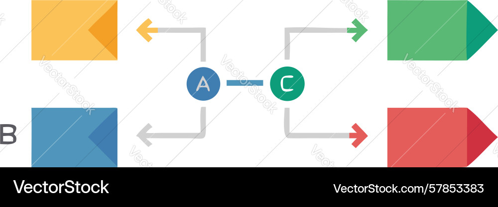 Process flow with interconnected elements design Vector Image
