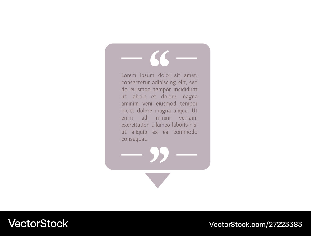 Quote text box rectangle bubble for comment mark Quote text box rectangle bubble for comment mark vector image