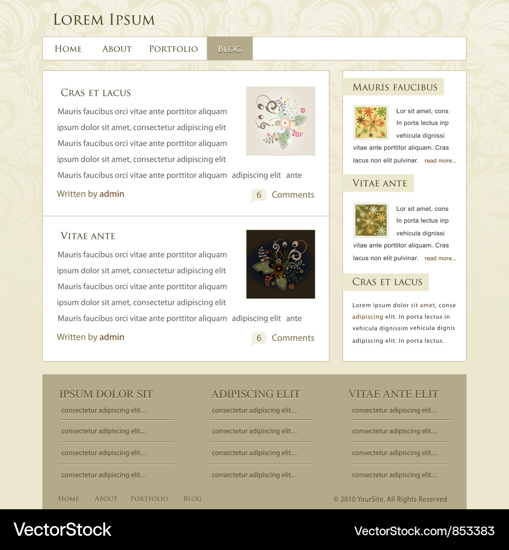 Retro website template Vector Image