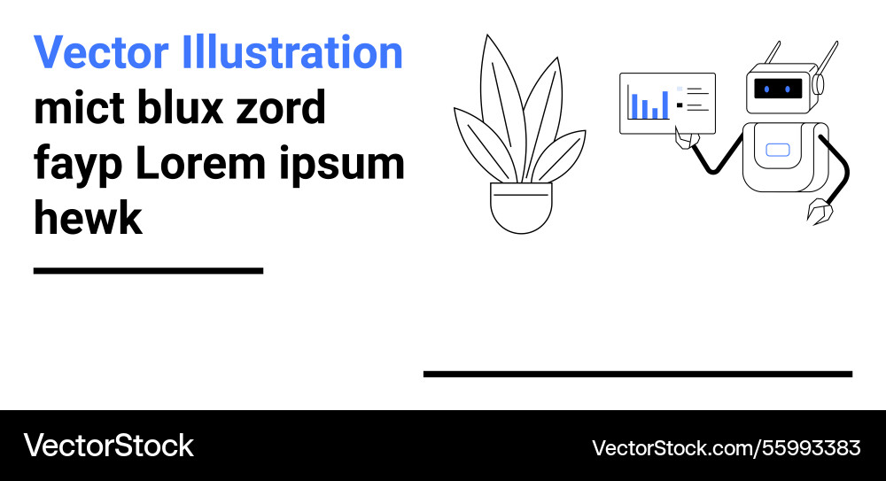 Robot presenting data insights on a digital screen Vector Image