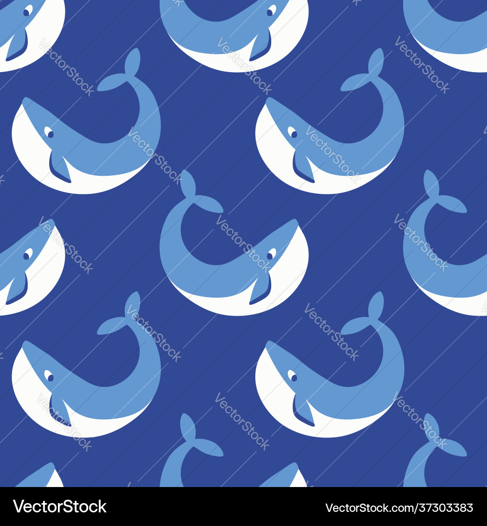 Seamless pattern with whales repeated texture Seamless pattern with whales repeated texture vector image