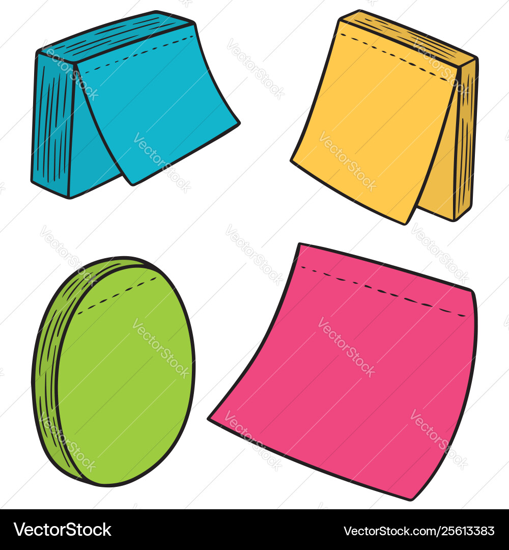 Set memo note Set memo note vector image