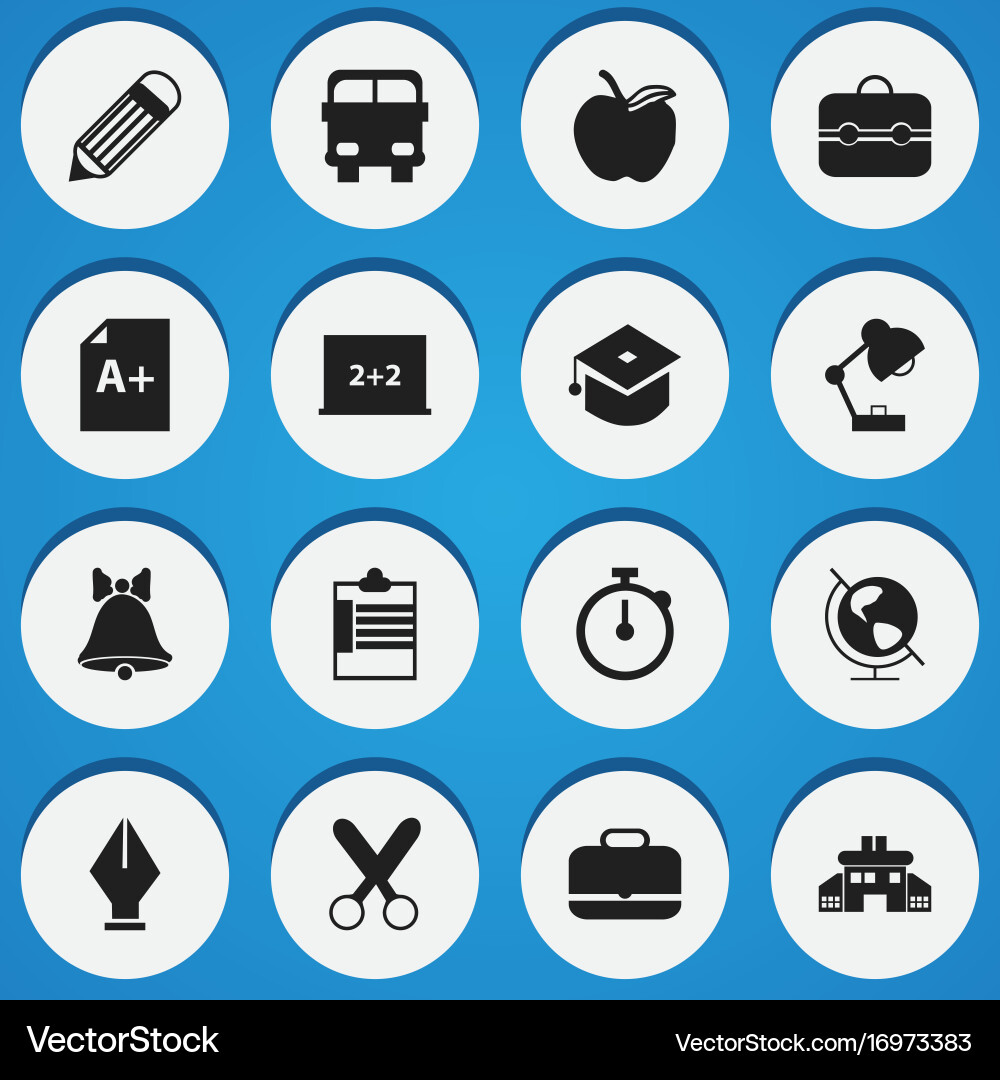 Set of 16 editable knowledge icons includes vector image